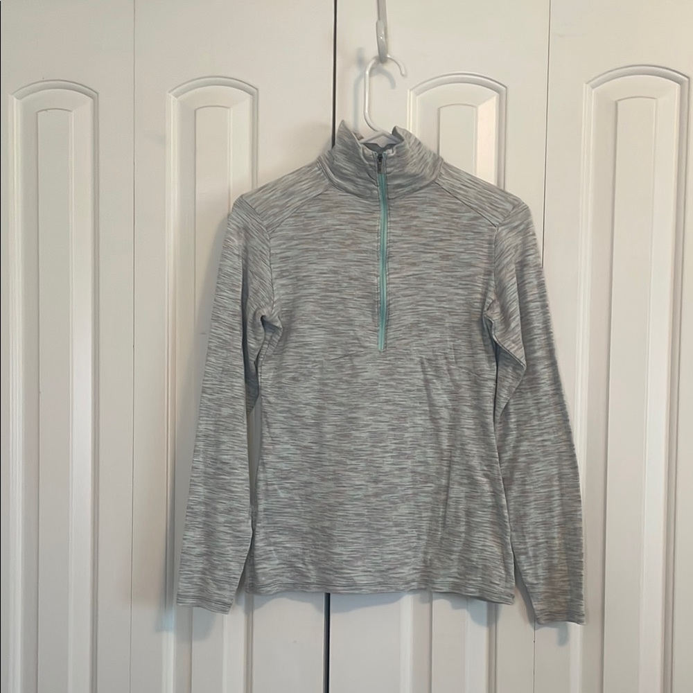 Columbia Gray and Aqua Quarter Zip Up